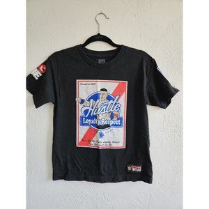 WWE  John Cena Hustle Loyalty Respect Never Give Up T-Shirt SIZE MEDIUM Boys 7/8